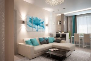 бирюзовый цвет в интерьере - фото 26