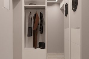 гардеробная в светлых тонах
